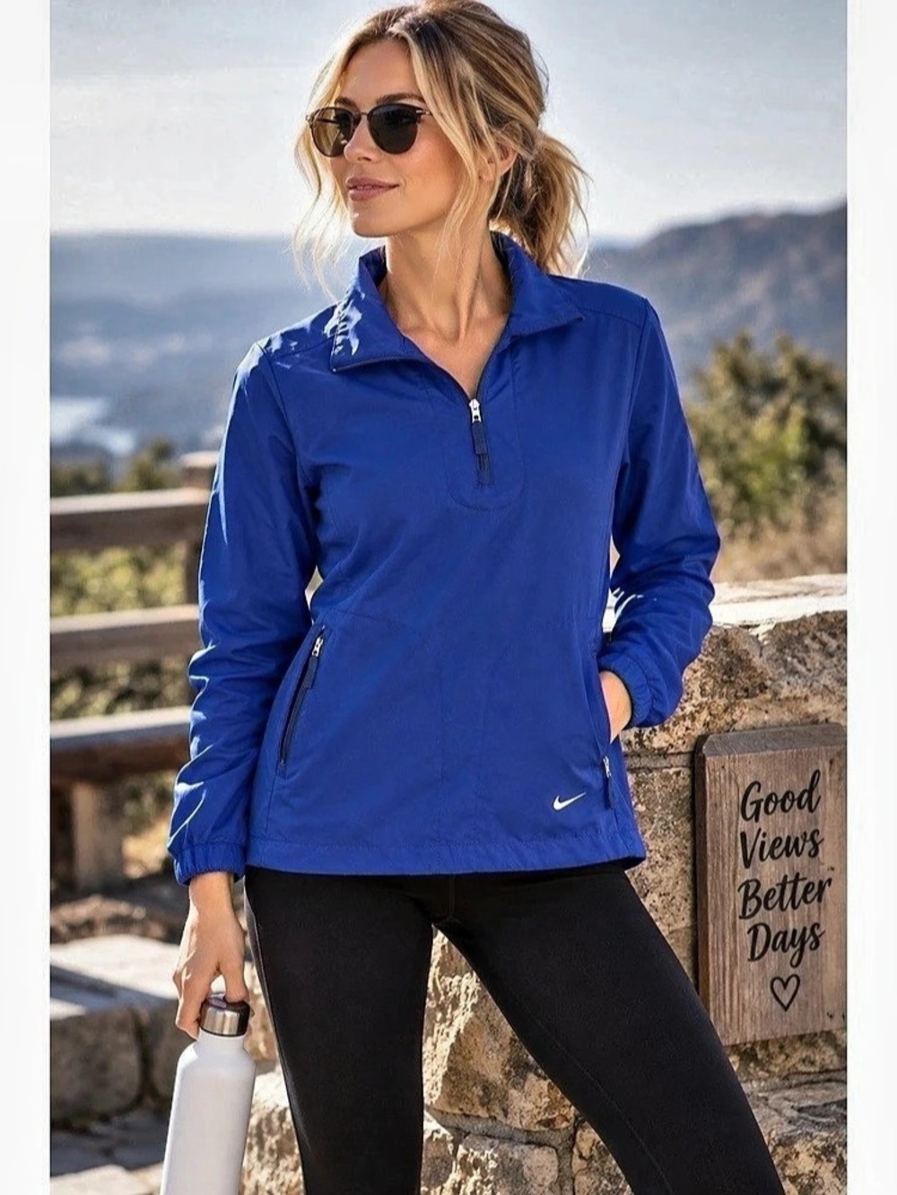 Nike Golf Blue Half-Zip Athletic Jacket